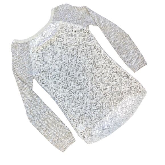 Boho knit night beach bonfire top bathing suit cover up spring summer coastal M - Picture 9 of 12